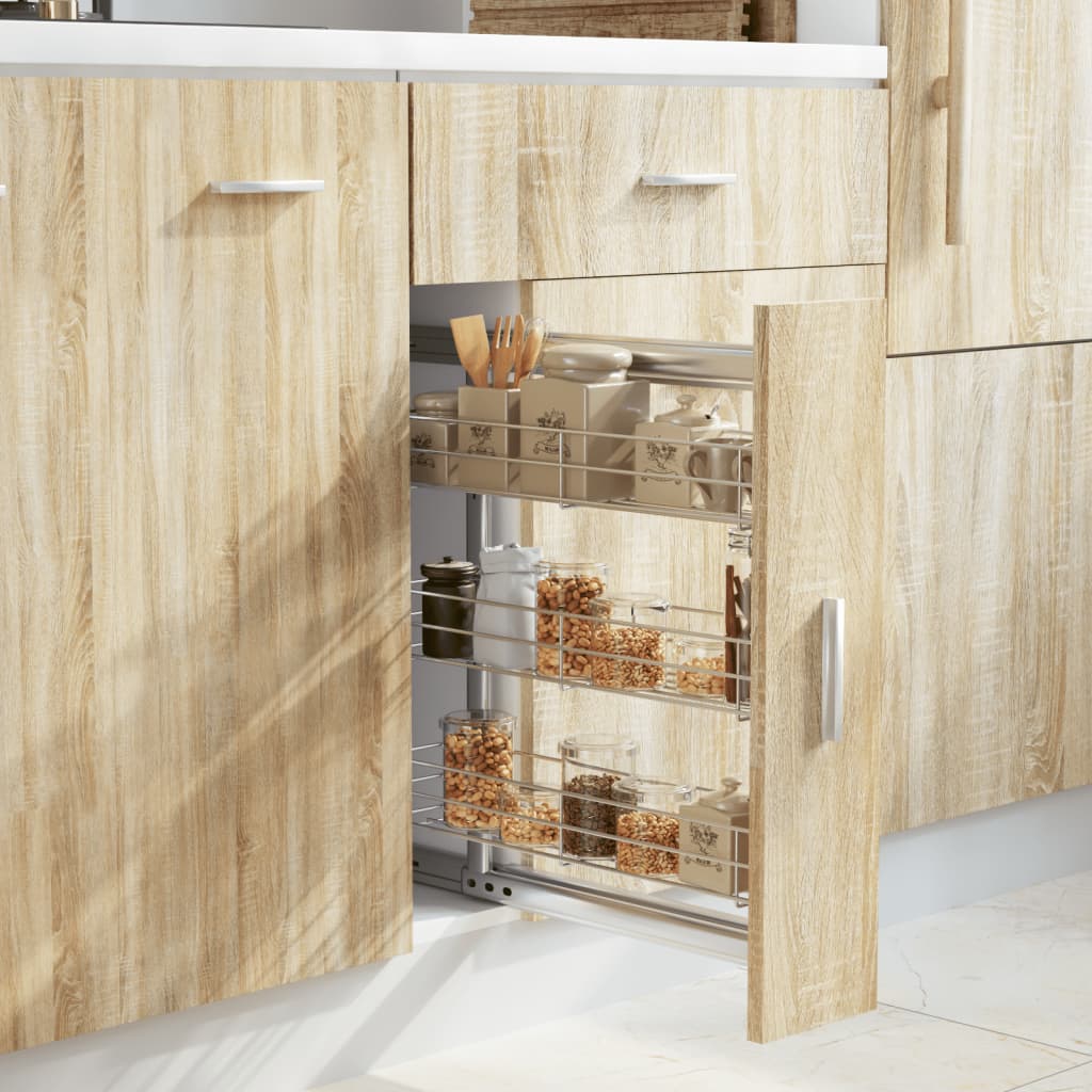 Cestino Da Cucina In Rete A 3 Livelli Argento
