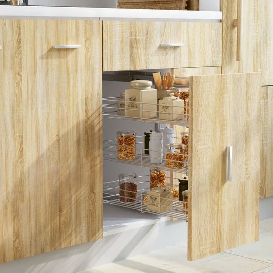 Cestino Da Cucina In Rete A 3 Livelli Argento