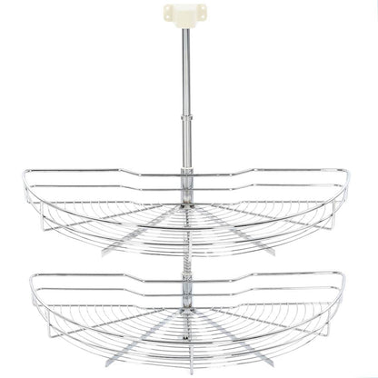 Cestello Metallico A 2 Livelli Argento Rotabile 180° 75X38X80Cm