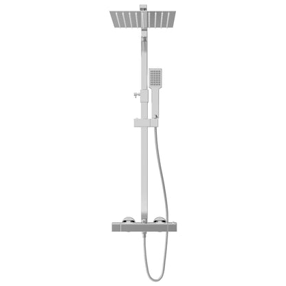 Set Per Doccia A Doppio Soffione Con Termostato Acciaio Inox
