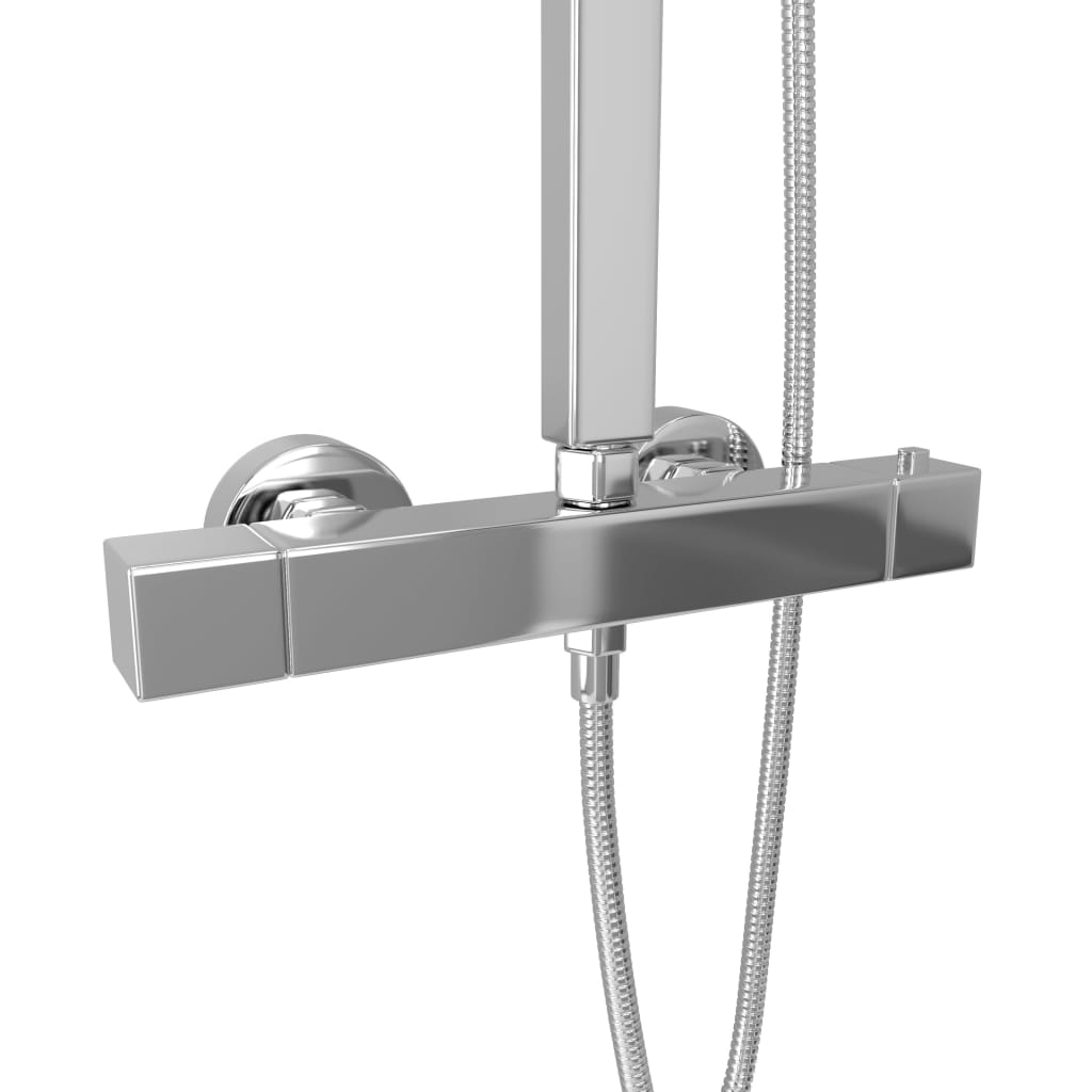 Set Per Doccia A Doppio Soffione Con Termostato Acciaio Inox