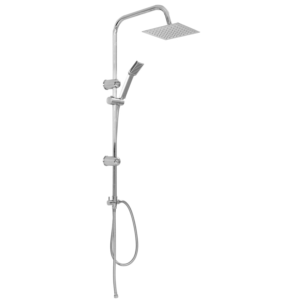 Set Per Doccia A Doppio Soffione Con Doccetta Acciaio Inox