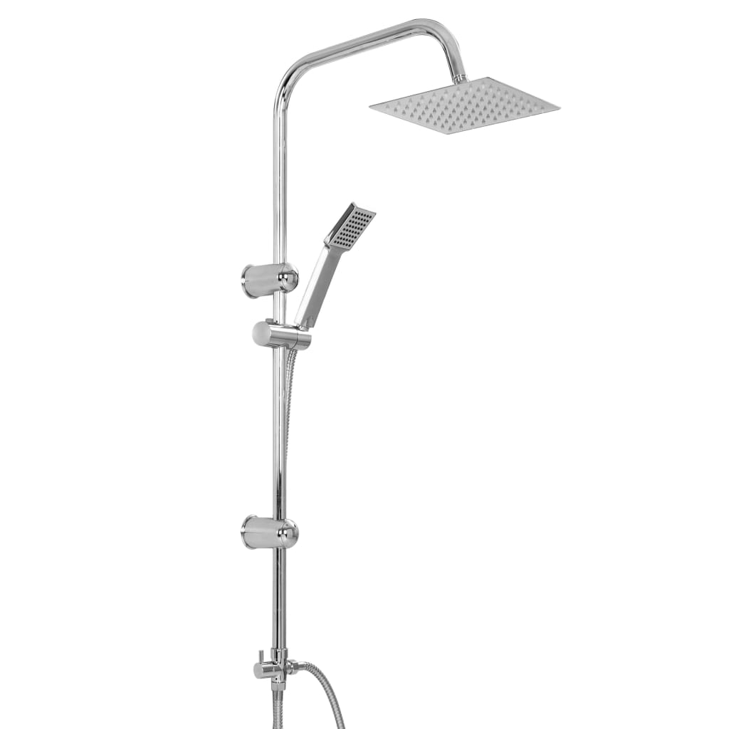 Set Per Doccia A Doppio Soffione Con Doccetta Acciaio Inox