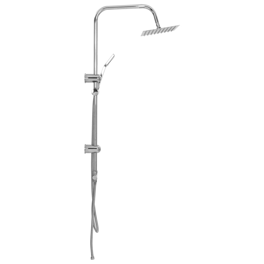 Set Per Doccia A Doppio Soffione Con Doccetta Acciaio Inox