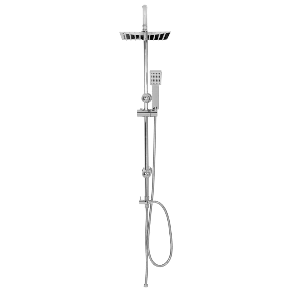 Set Per Doccia A Doppio Soffione Con Doccetta Acciaio Inox