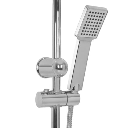 Set Per Doccia A Doppio Soffione Con Doccetta Acciaio Inox