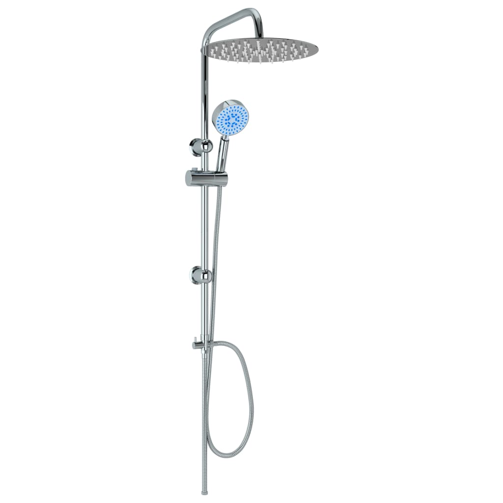 Set Per Doccia A Doppio Soffione Con Doccetta Acciaio Inox