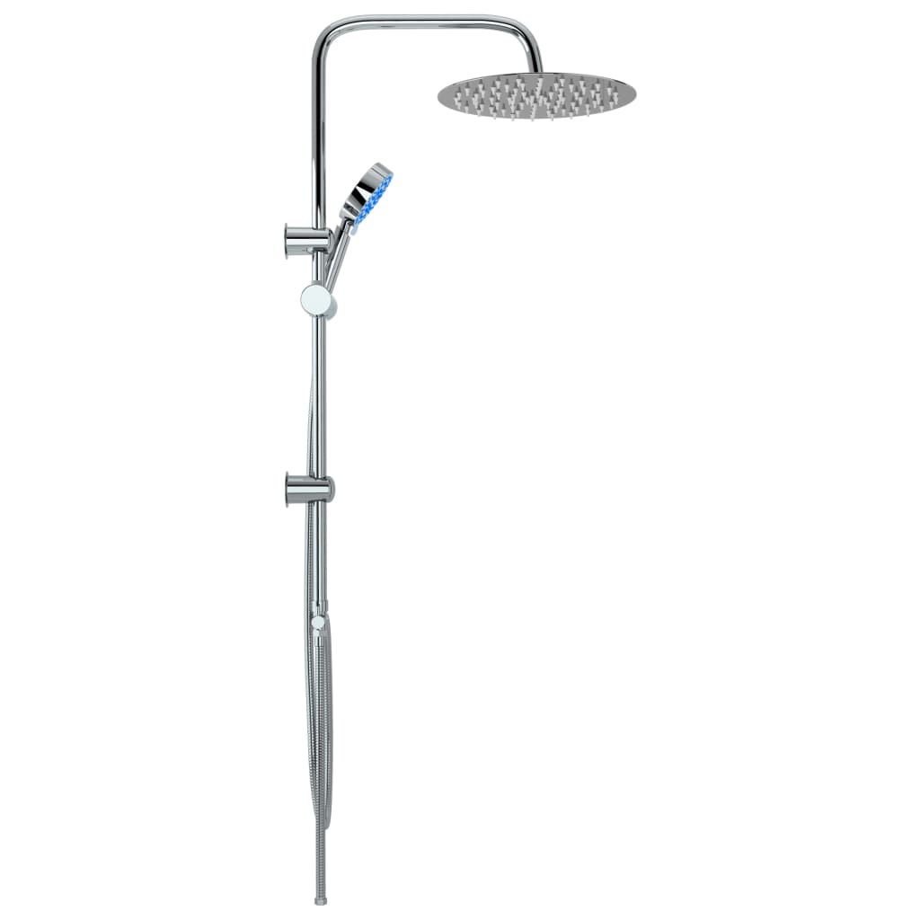 Set Per Doccia A Doppio Soffione Con Doccetta Acciaio Inox