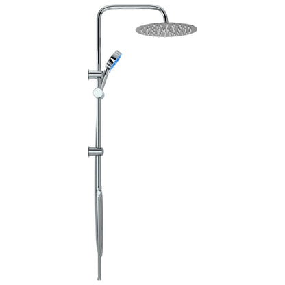 Set Per Doccia A Doppio Soffione Con Doccetta Acciaio Inox