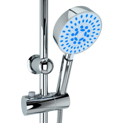 Set Per Doccia A Doppio Soffione Con Doccetta Acciaio Inox