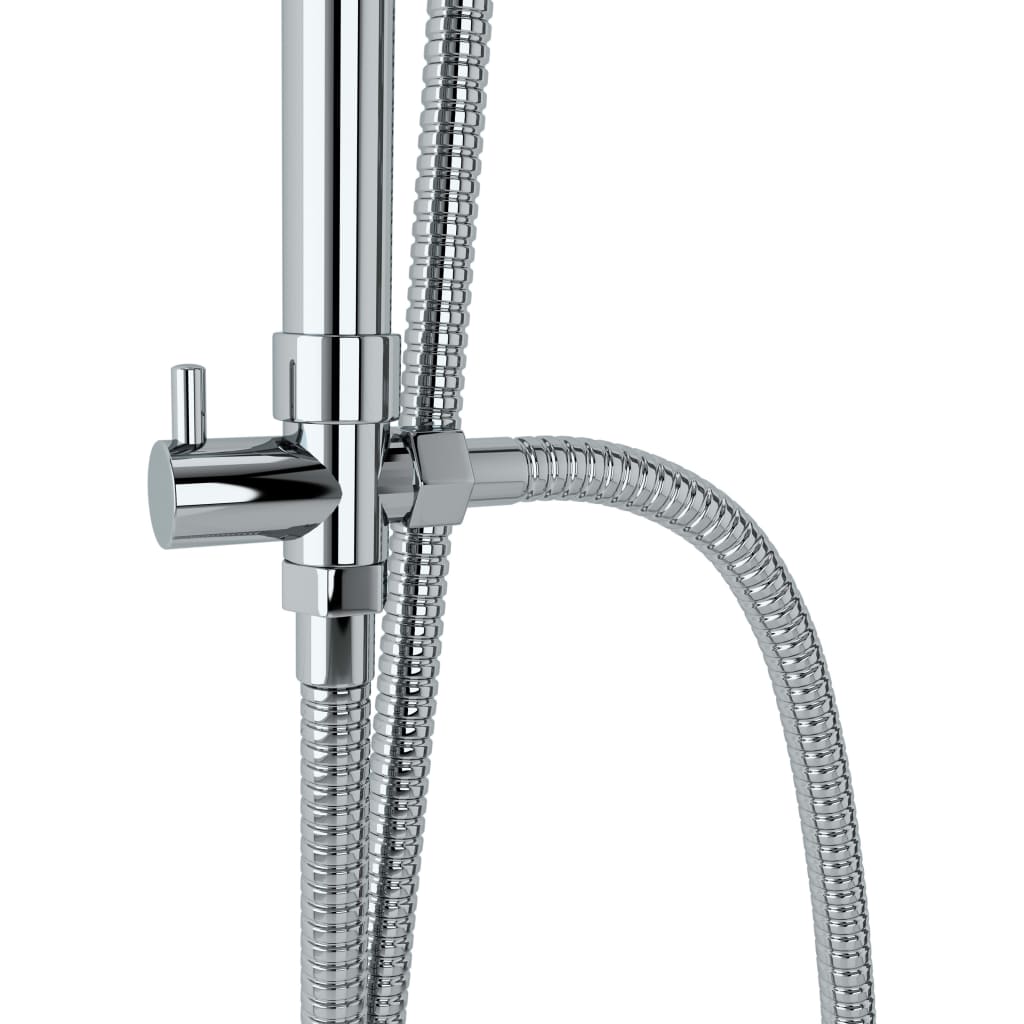 Set Per Doccia A Doppio Soffione Con Doccetta Acciaio Inox