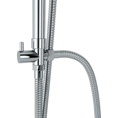Set Per Doccia A Doppio Soffione Con Doccetta Acciaio Inox