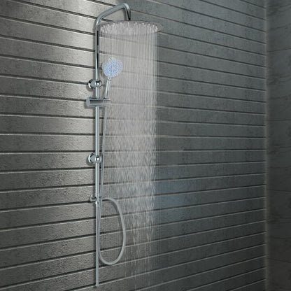 Set Per Doccia A Doppio Soffione Con Doccetta Acciaio Inox
