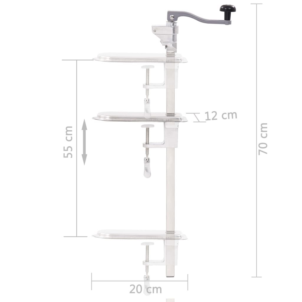 Apriscatole Argento 70 Cm Alluminio E Acciaio Inossidabile Antracite