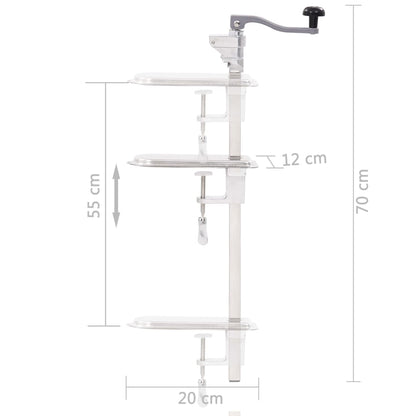 Apriscatole Argento 70 Cm Alluminio E Acciaio Inossidabile Antracite