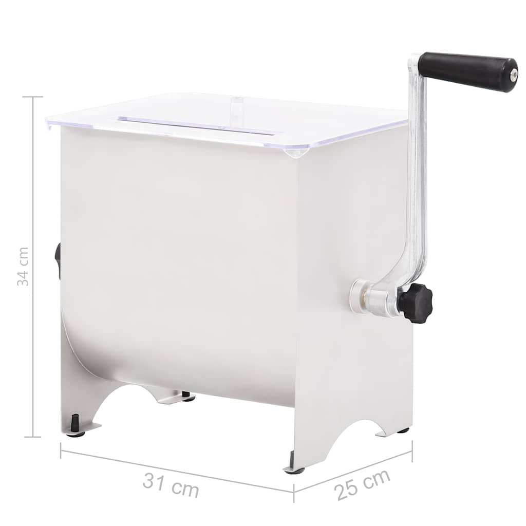 Impastatrice Carne Manuale E Coperchio Argento Acciaio Inox