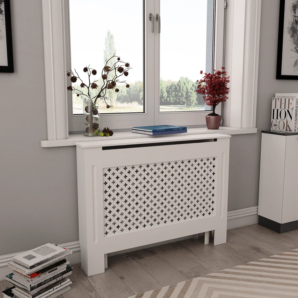 Coperture Per Radiatori 2Pz Bianche 152X19X81,5 Cm In Mdf