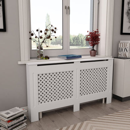 Coperture Per Radiatori 2Pz Bianche 152X19X81,5 Cm In Mdf