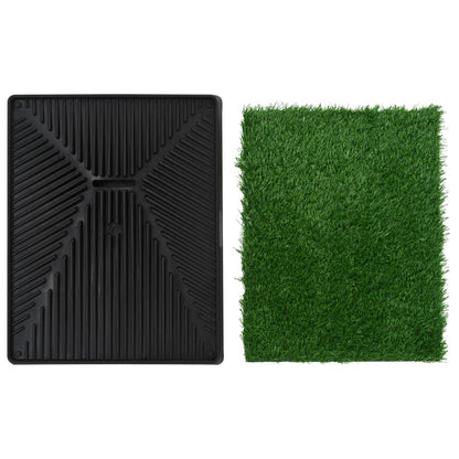 Toilette Animali Con Vassoio E Prato Finto Verde 63X50X7Cm Wc