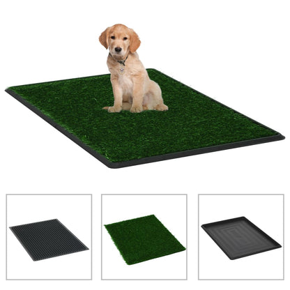 Toilette Animali Con Vassoio E Prato Finto Verde 63X50X7Cm Wc