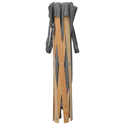 Cesto Della Biancheria Pieghevole Legno E Tessuto