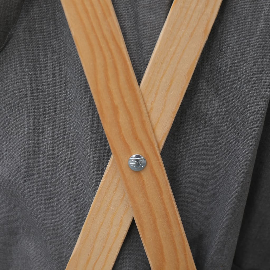Cesto Della Biancheria Pieghevole Legno E Tessuto