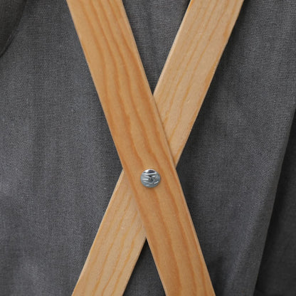 Cesto Della Biancheria Pieghevole Legno E Tessuto