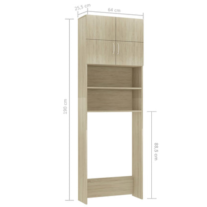 Mobile Lavatrice Rovere Sonoma 64X25,5X190 Cm Legno Multistrato