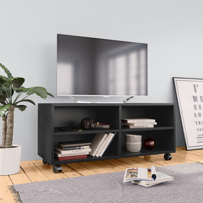 Mobile Tv Con Ruote 90X35X35Cm In Legno Multistrato
