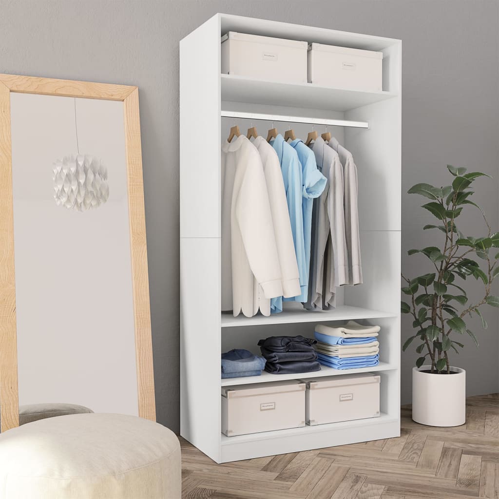 Armadio Con Cassetti In Legno Multistrato Bianco