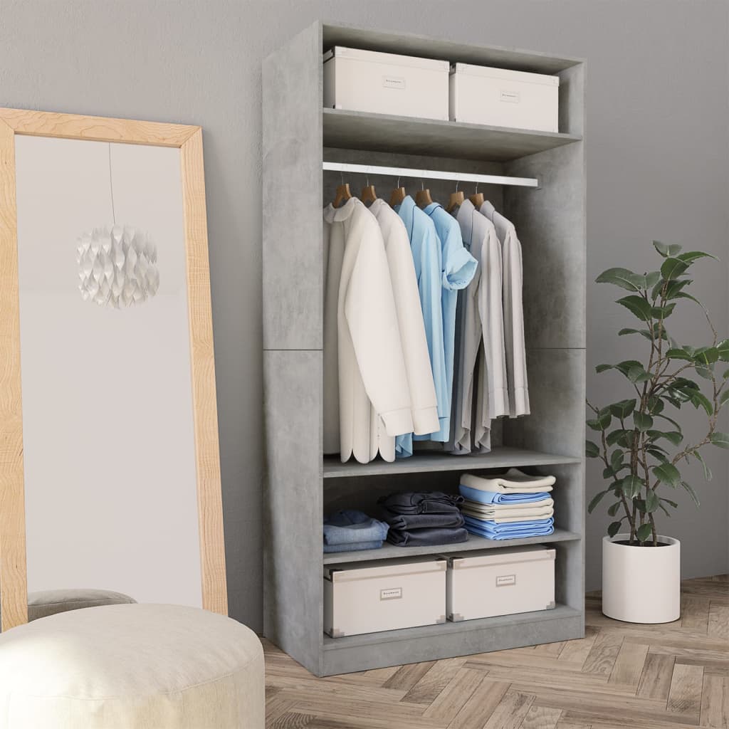 Armadio In Legno Multistrato Grigio Cemento