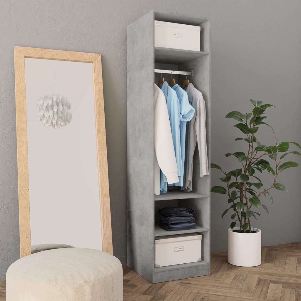 Armadio In Legno Multistrato Grigio Cemento