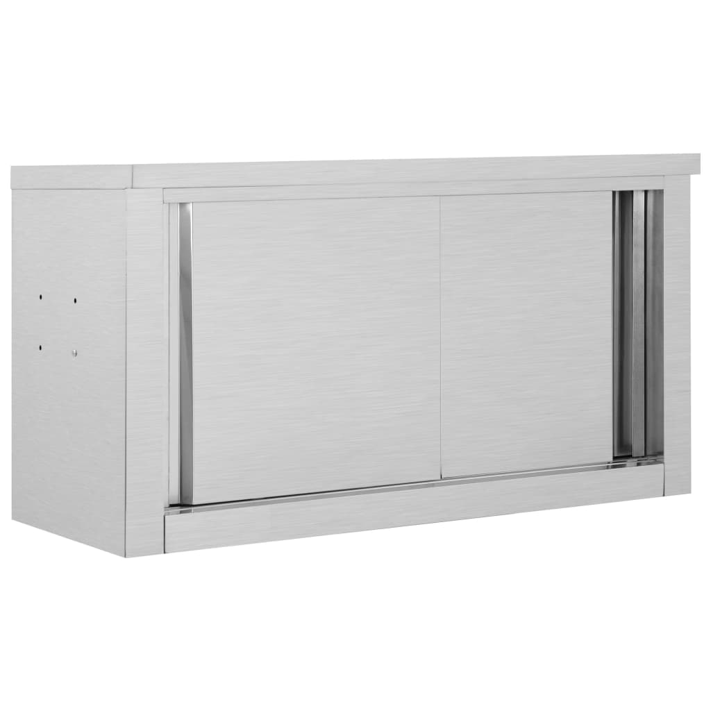 Armadio Da Cucina Con Ante Scorrevoli 90X40X50Cm Acciaio Inox