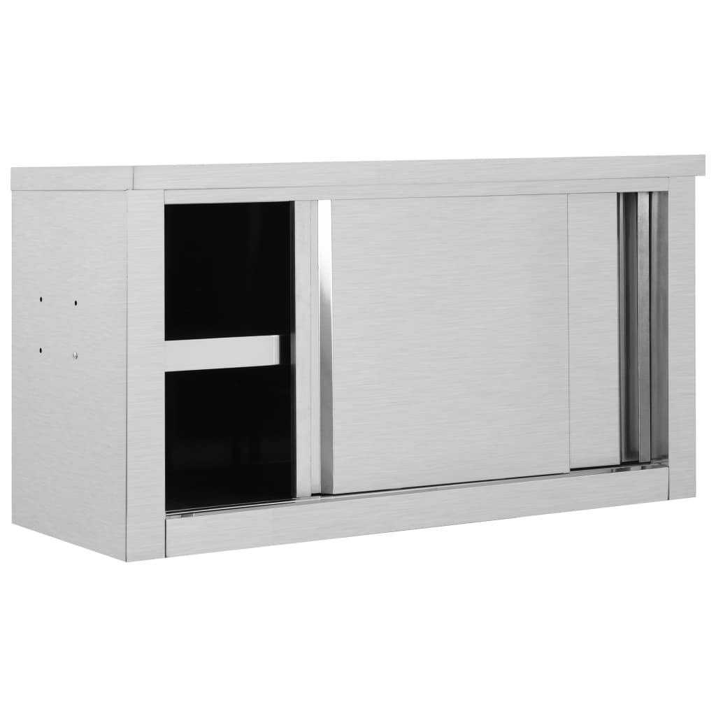Armadio Da Cucina Con Ante Scorrevoli 90X40X50Cm Acciaio Inox