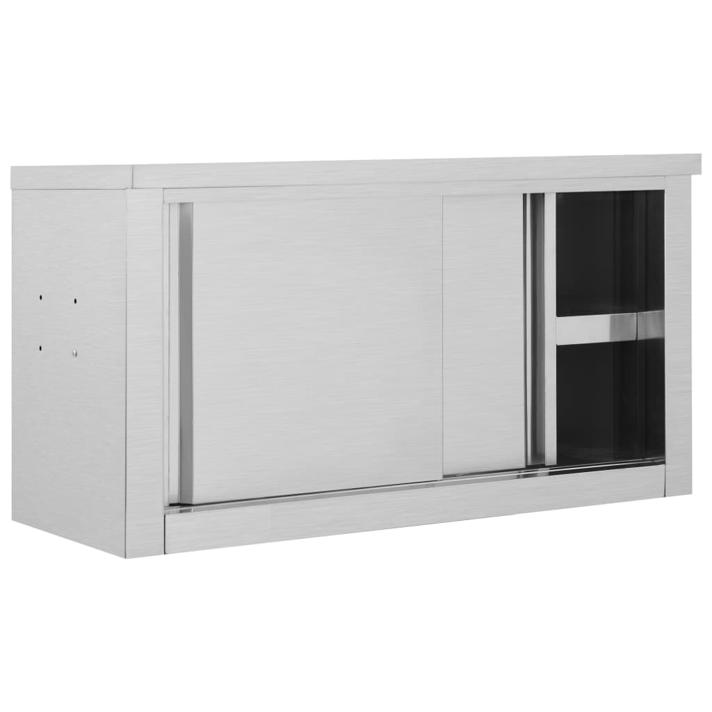 Armadio Da Cucina Con Ante Scorrevoli 90X40X50Cm Acciaio Inox