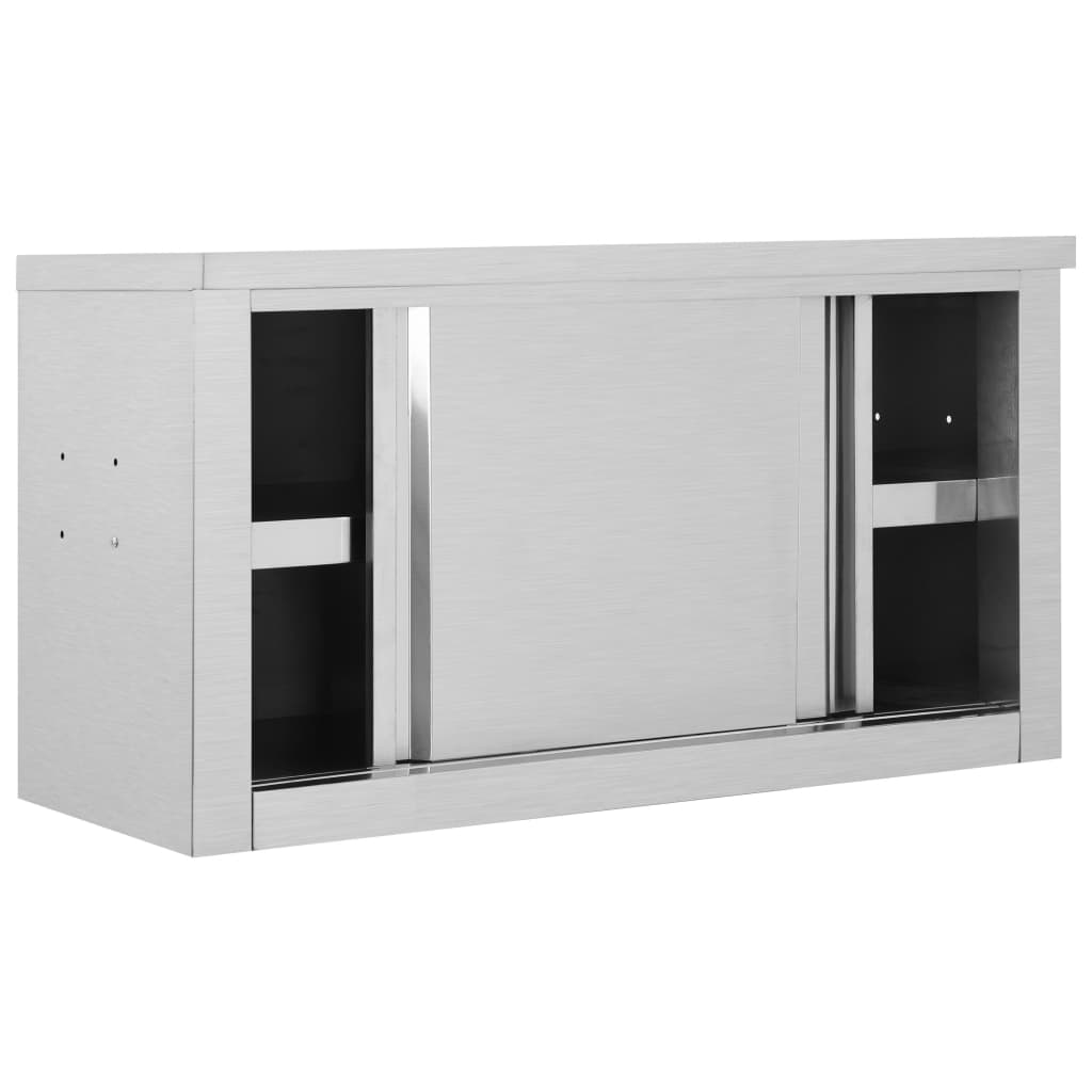Armadio Da Cucina Con Ante Scorrevoli 90X40X50Cm Acciaio Inox
