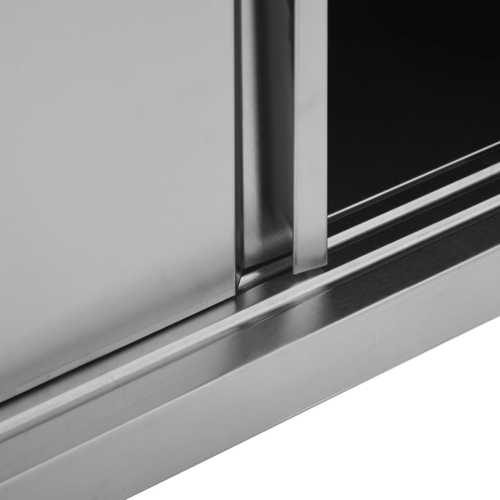 Armadio Da Cucina Con Ante Scorrevoli 90X40X50Cm Acciaio Inox