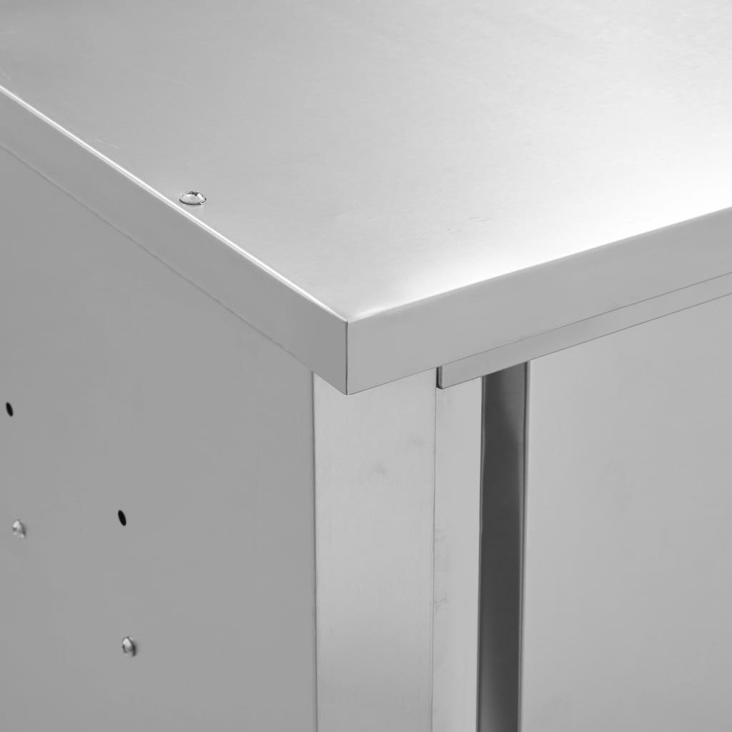 Armadio Da Cucina Con Ante Scorrevoli 90X40X50Cm Acciaio Inox