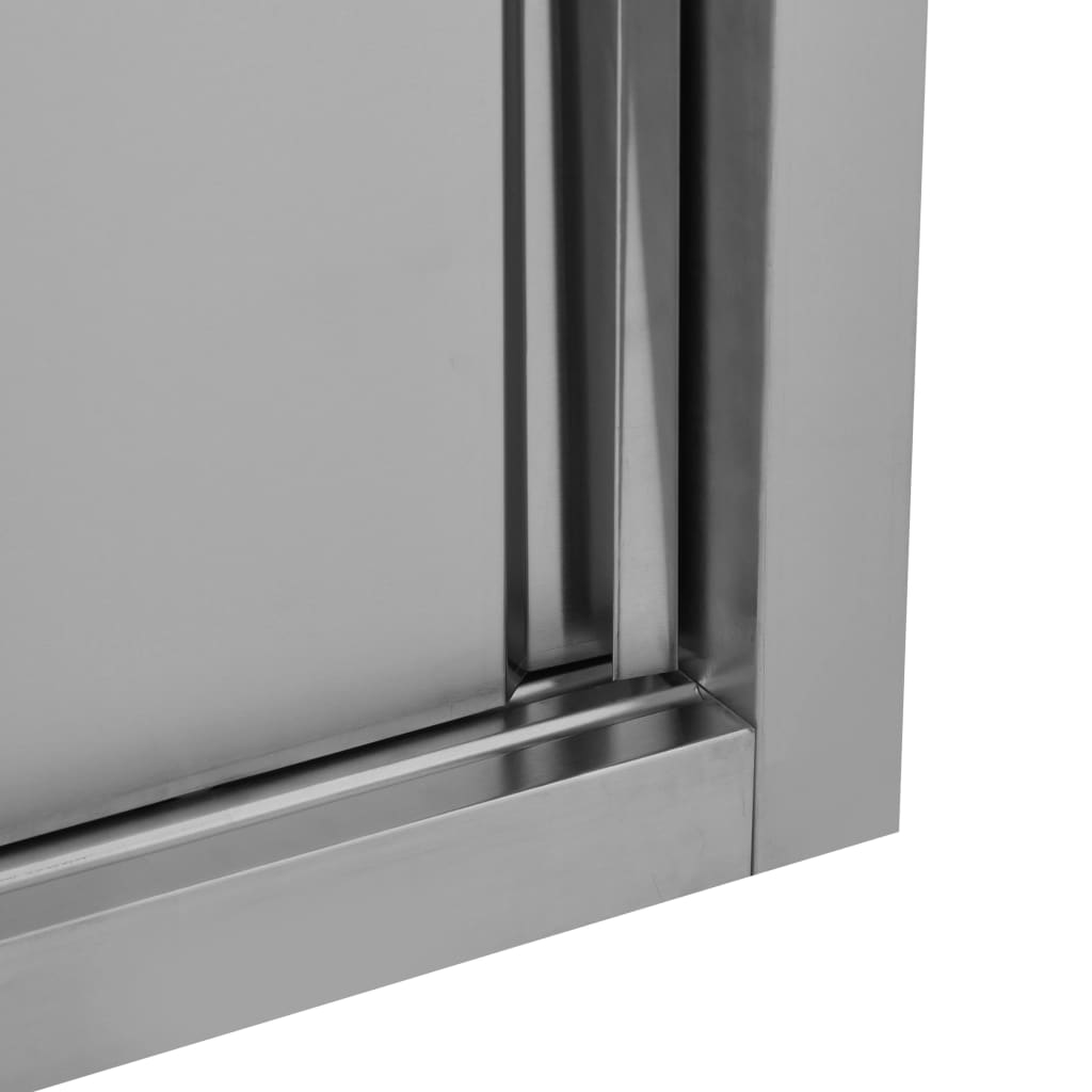 Armadio Da Cucina Con Ante Scorrevoli 90X40X50Cm Acciaio Inox