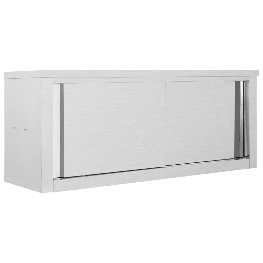 Armadio Da Cucina Con Ante Scorrevoli 90X40X50Cm Acciaio Inox