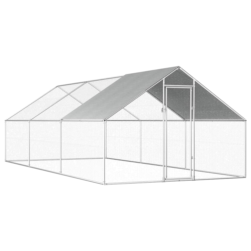 Gabbia Per Polli Da Esterno 2,75X8X1,92M In Acciaio Zincato