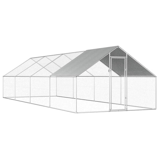 Gabbia Per Polli Da Esterno 2,75X8X1,92M In Acciaio Zincato