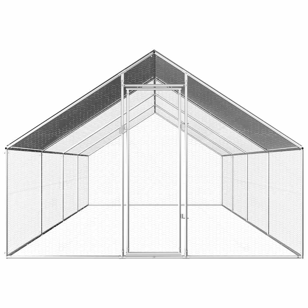 Gabbia Per Polli Da Esterno 2,75X8X1,92M In Acciaio Zincato