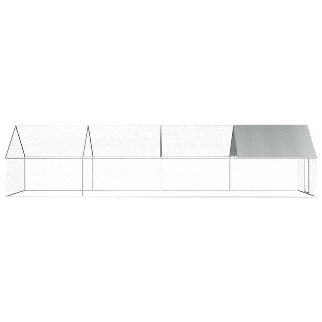 Gabbia Per Polli Da Esterno 2,75X8X1,92M In Acciaio Zincato