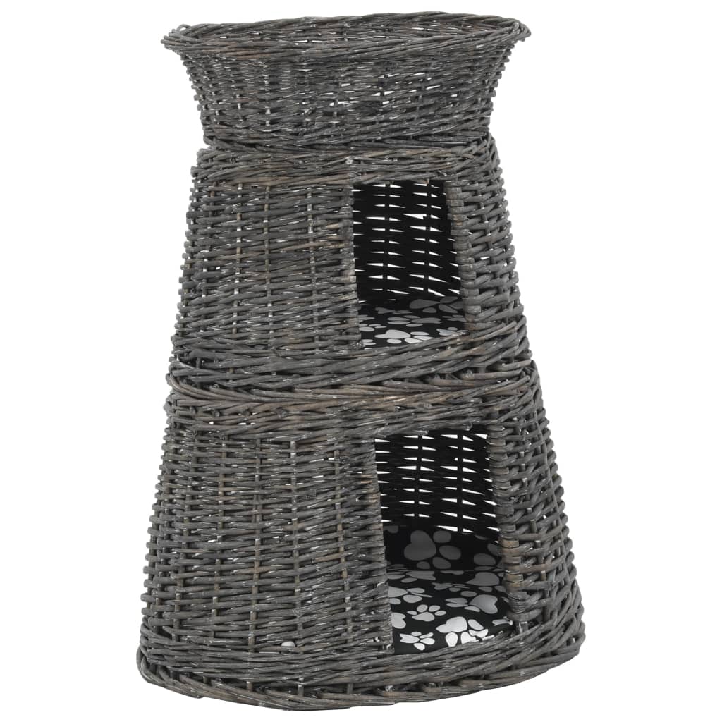 Ceste Gatti Con Cuscini 3Pz 47X34X60Cm Salice Naturale