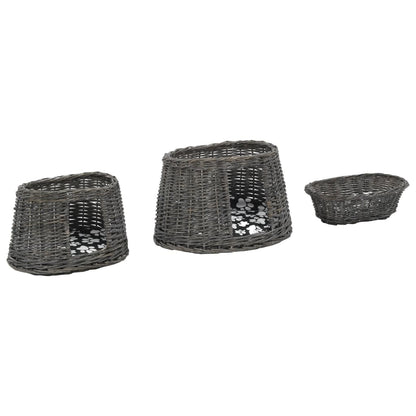 Ceste Gatti Con Cuscini 3Pz 47X34X60Cm Salice Naturale