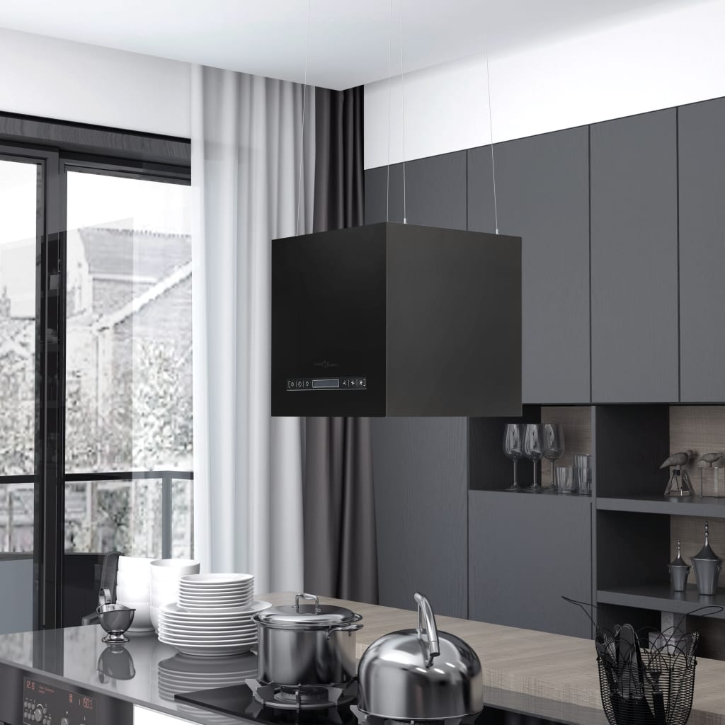Cappa Da Cucina Ad Isola Sospesa Lcd Con Sensore Acciaio