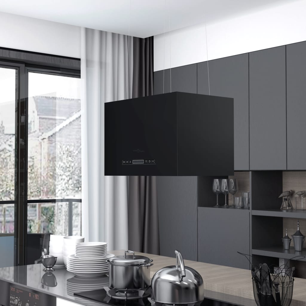 Cappa Da Cucina Ad Isola Sospesa Lcd Con Sensore Acciaio