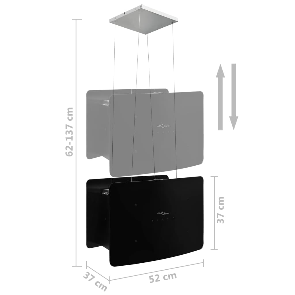 Cappa Da Cucina Ad Isola Sospesa Lcd Sensore In Vetro Temperato