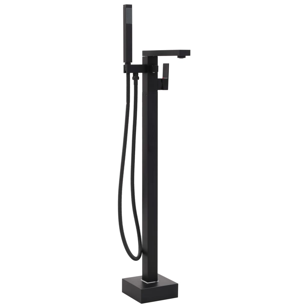 Rubinetto A Colonna Vasca Da Bagno Nera Acciaio Inox 90 Cm